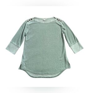 Jane & Delancey Mint Green 3/4 Sleeve Button Detail Tunic Blouse Size S